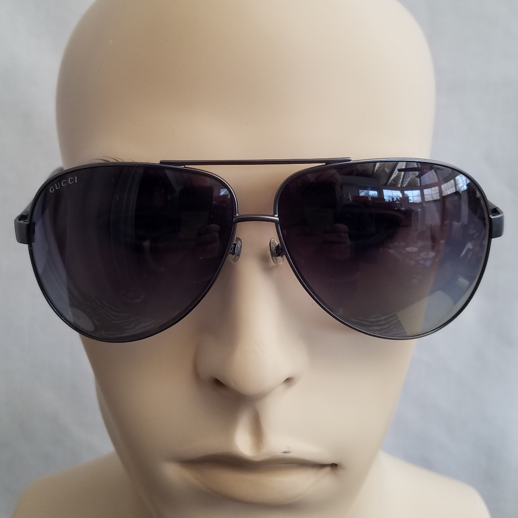 Men's "Gucci" Gunmetal Frame Sunglasses